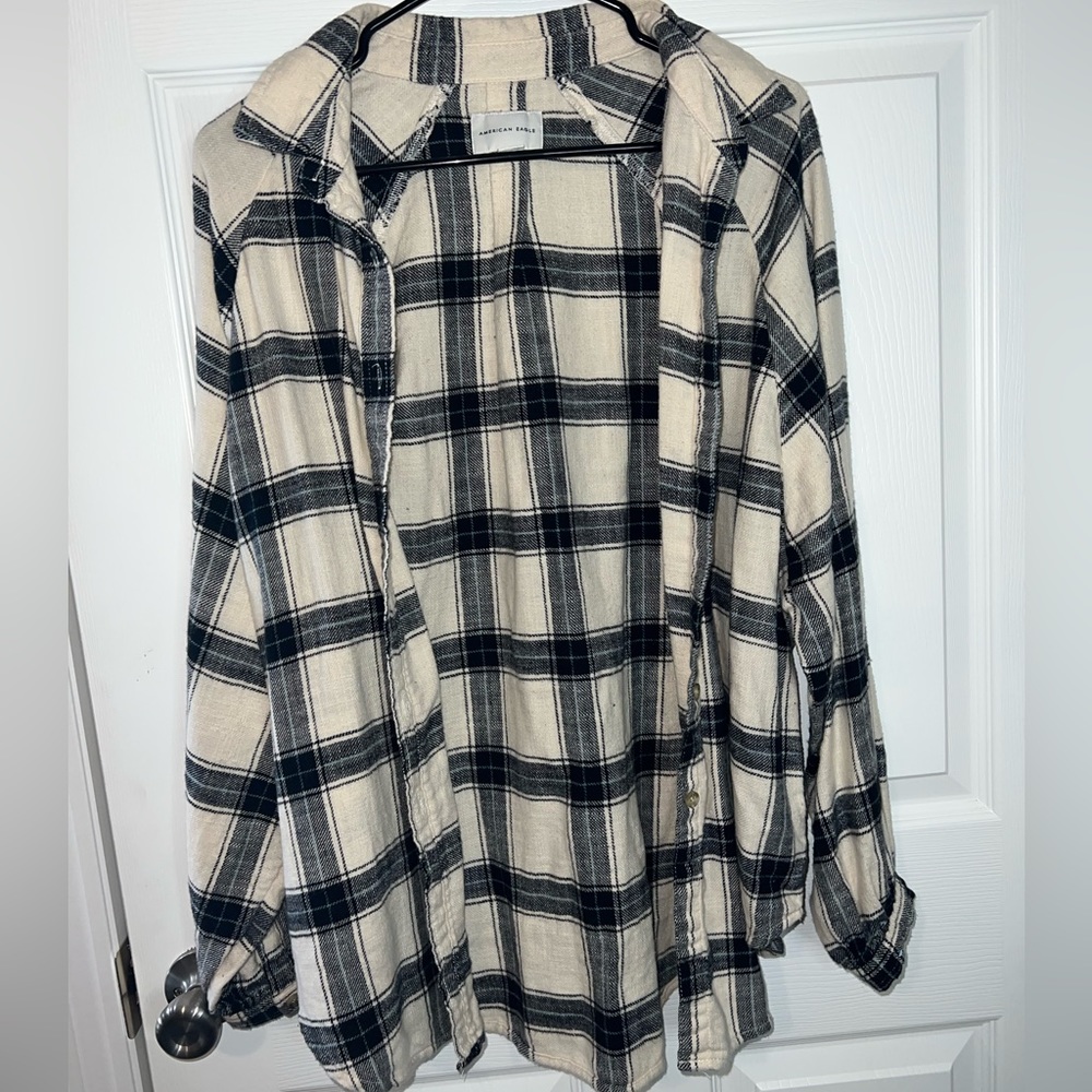 American eagle boyfriend plaid shirt